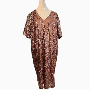 J. Crew Rose Gold Sequin Midi Dress size 2x new with tags